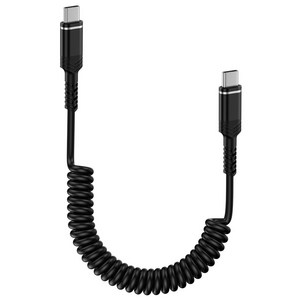 ANNIBER PD 60W C to C타입 코일 스프링 초고속 충전 케이블 차량용 케이블 보조배터리 케이블