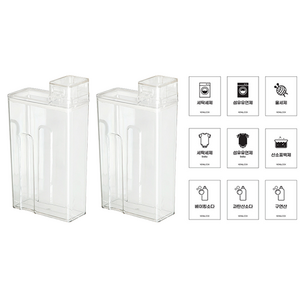 뉴앤룩 투명사각세제용기 1200ml 2p, 투명, 2개