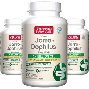 재로우 포뮬라 재로-도필러스 + FOS 유산균 캡슐 글루텐 프리 비건, 300정, 3개