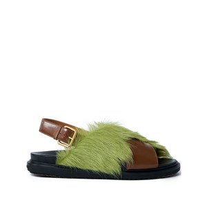 마르니 조절식 버클 샌들, Italy 41(KR 280), 그린계열+브라운계열