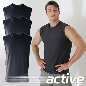 발렌티노크리스티 50D 스판 머슬핏 런닝 운동 헬스 나시 3p