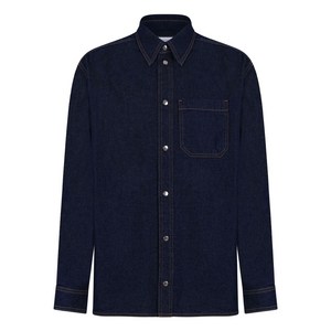 메종키츠네 버튼 포켓 셔츠, 블루계열, Standard M(KR 100)