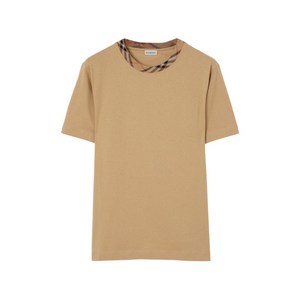 버버리 check trim cotton T-shirt, 베이지계열, Mid standard L(KR 105/110)