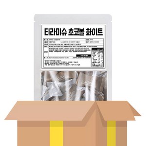 노브랜드 티라미슈 초코볼 (개별포장) 대용량 낱개포장 과자 사무실 간식, 60개, 화이트