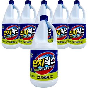 하루그린 살균 표백 청소 펀치락스 2L 가정용 악취제거 욕실청소 곰팡이제거 바닥청소, 4040002 펀치 락스 2L 6개, 6개