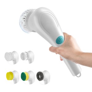 충전식 욕실 무선 전기 청소 브러시 마술 타일 바닥 주방 변기 청소 도구 5 개 교체 헤드