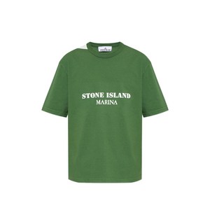 스톤 아일랜드 스톤 아일랜드 마리나 프린트 티셔츠, 그린계열, Standard L(KR 100)