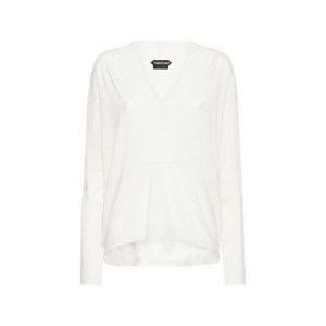 톰포드 V넥 긴소매 니트 탑, 화이트계열, Standard L