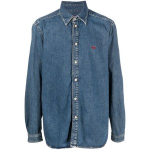 디젤 디젤 로고 자수 데님 셔츠, 블루계열, Standard XL(KR 110)