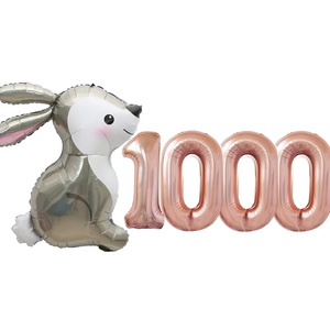 파파 파티 토끼 풍선 생일 파티 숫자 풍선 세트, 토끼 1000, 1세트