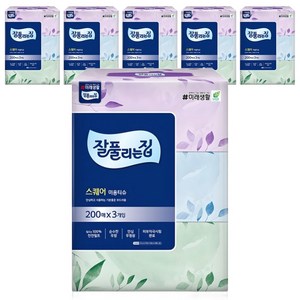 잘풀리는집 스퀘어 천연펄프 미용티슈 2겹, 200매, 18개