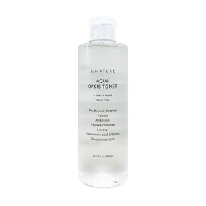 [SNATURE] 에스네이처 _아쿠아 오아시스 토너 300ml / 만능토너 각질 피지 제거 수분충전 수분광 약산성토너 저자극, 1개