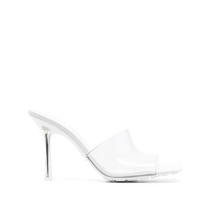 보테가 베네타 BOTTEGA XX HIIGH HEEL SQUARE TOE MULE LEATHER PLEXI, Europe 36(KR 230), 베이지계열+화이트계열