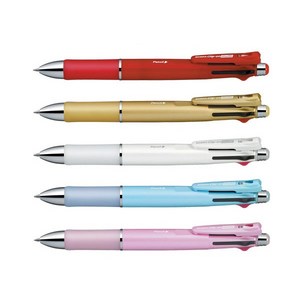 (제브라) 클립온 멀티펜 4색 볼펜 샤프 혼합펜 B4SA2 B4SA3, 레드(R)