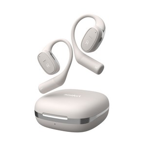 미니덕트 오픈에어 무선 블루투스 이어후크 귀걸이형 이어폰, 샌드 베이지