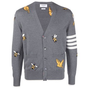 톰 브라운 4 바 스트라이프 인타르시아 패턴 가디건, 그레이계열, Numeric 5(KR 115)