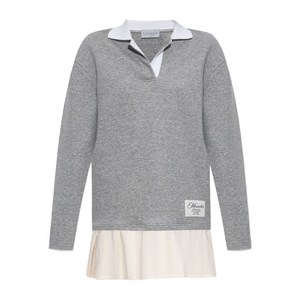 몽클레르 플리츠 패널 폴로 드레스, 그레이계열+베이지계열, Standard L(KR 77)