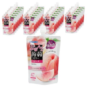 오리히로 탱글 곤약젤리 복숭아맛, 130g, 24개