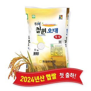 [당일도정] [동철원농협 직접운영] 2024년산 두루웰 철원오대 햅쌀, 5kg, 1개