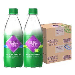 [기획특가] 몽베스트 탄산수탄산음료 모음, 플레인 500mLx20병+라임 500mLx20병, 40개, 500ml