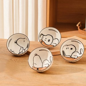 Keyiyijia 스누피 세라믹 밥공기 4개입