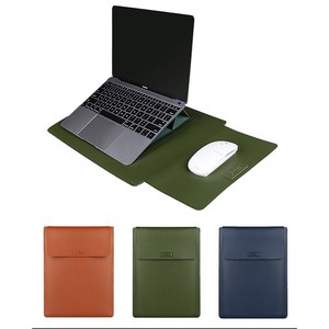 노트북 파우치 가죽 케이스 가방 맥북프로 커버 에어 가방 LG그램 삼성 13인치 14인치 15인치, 14.1-15.4인치(L)-브라운