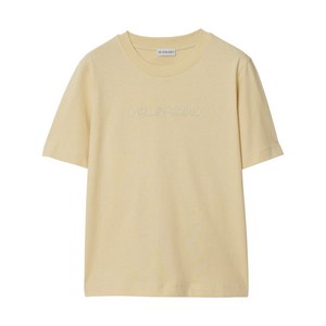 버버리 로고 자수 코튼 티셔츠, 베이지계열, Mid standard XS(KR 44)