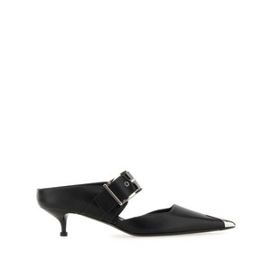 알렉산더맥퀸 펑크 버클 가죽 뮬 40mm, Italy 35.5(KR 225), 블랙계열