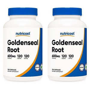 2개세트 Nuticost Goldenseal Root 600mg 120정, 2개