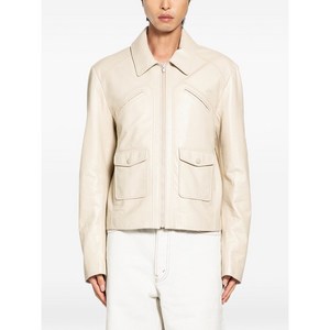셀린느 포인티드 칼라 레더 재킷, 베이지계열, IT/FR 48(KR 100)