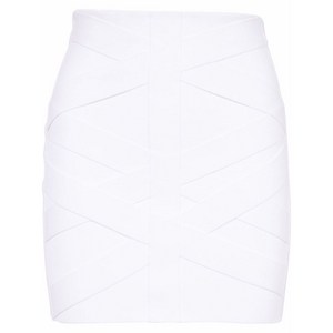발망 하이웨이스트 패널 미니 스커트, 화이트계열, France 40(KR 66)