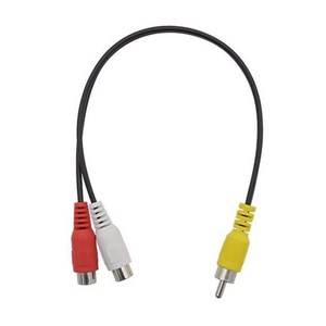 컴스 RCA 2선 젠더 케이블 Y형 RCA M to RCA Fx2 25cm 4p