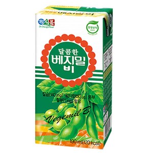 베지밀 달콤한 비 두유, 190ml, 64개