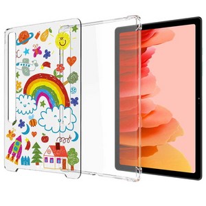 보이아 갤럭시탭 S8 플러스 갤럭시탭 S7 FE 갤럭시탭S7 플러스 투명 범퍼 케이스, 2번/레인보우A