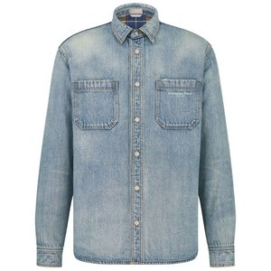 디올 코튼 데님 셔츠, 블루계열, Collar (cm) 39