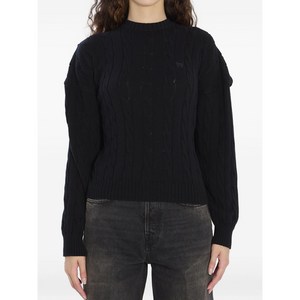 발렌시아가 케이블 니트 로고 스웨터