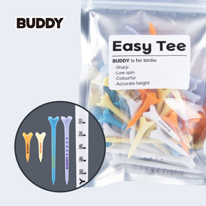 BUDDY 눈금 높이 조절 잘부러지지 않는 컬러 플라스틱 골프 티 꽂이 tee, 혼합색상, 1개