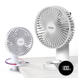 바우아토 무선 저소음 자동 회전 소형 집게 틈새 탁상용 선풍기