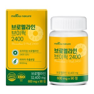 멜로우 브로멜라인 브이픽 2400GDU 식약처 인증, 1개, 90정