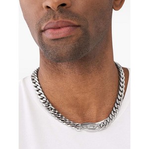 디젤 타원형 D 로고 초커 네크리스