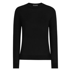 돌체앤가바나 크루 넥 긴소매 스웨터, 블랙계열, Italy 48(KR 77)