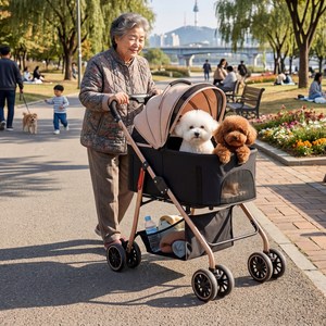 MILA&LOUIS 2026최신 강아지 유모차 애견유모차 원터치 퀵폴딩 강아지유모차 분리형 프리미엄 소중형견 접이식 개모차