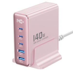 Toocki 투키 GaN 140w LED 디스플레이 3C2A 5포트 C타입 PD3.0 PPS 초고속 멀티충전기