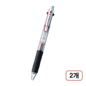 제트스트림 3색볼펜(SXE3-400/0.38mm), 투명, 2개