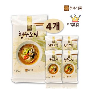 청수국수 소면 포장(진공반죽 업소용) 3.75kgx4개 (1BOX 150인분), 4개, 3.75kg