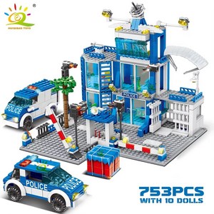 경찰서 블럭 시티 세트 경찰차 753pcs, 1