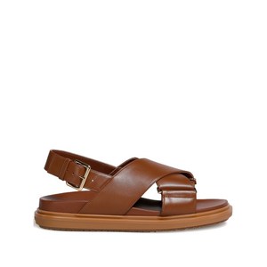 마르니 크로스 스트랩 레더 샌들, Italy 39(KR 260), 브라운계열