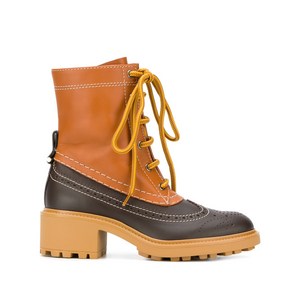 끌로에 레이스업 앵클 부츠