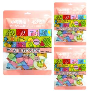 [공식수입 정품] 샤오커오라 캔디 베트남 사탕 간식 무설탕 알사탕 개별포장 비타민C, 100g, 3개