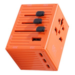 지클릭커 트래블 컨테이너 여행용 멀티 어댑터 PD65W 오렌지, 오렌지 PD65W, 1개